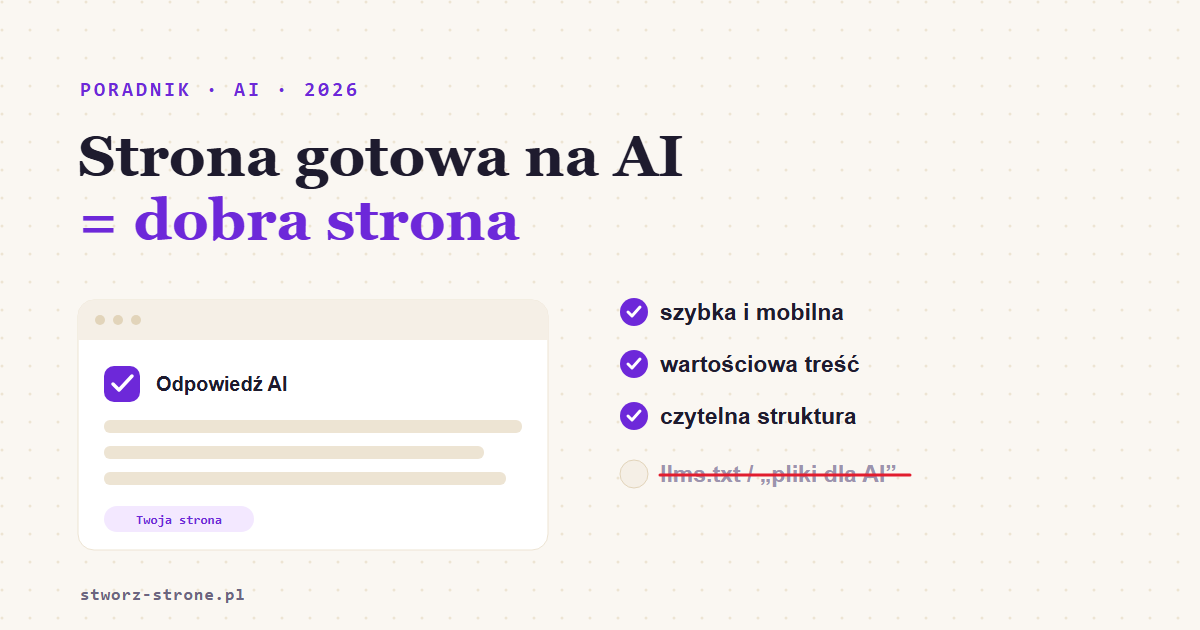 Czy strona musi być pod AI — co naprawdę mówi Google